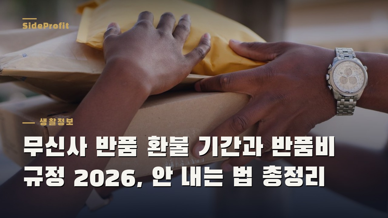 무신사 반품 환불 기간과 반품비 규정 2026, 안 내는 법 총정리