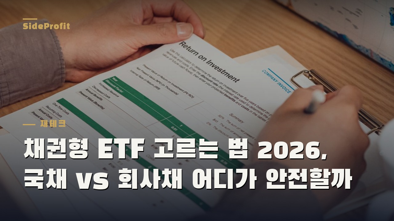 채권형 ETF 고르는 법 2026, 국채 vs 회사채 어디가 안전할까