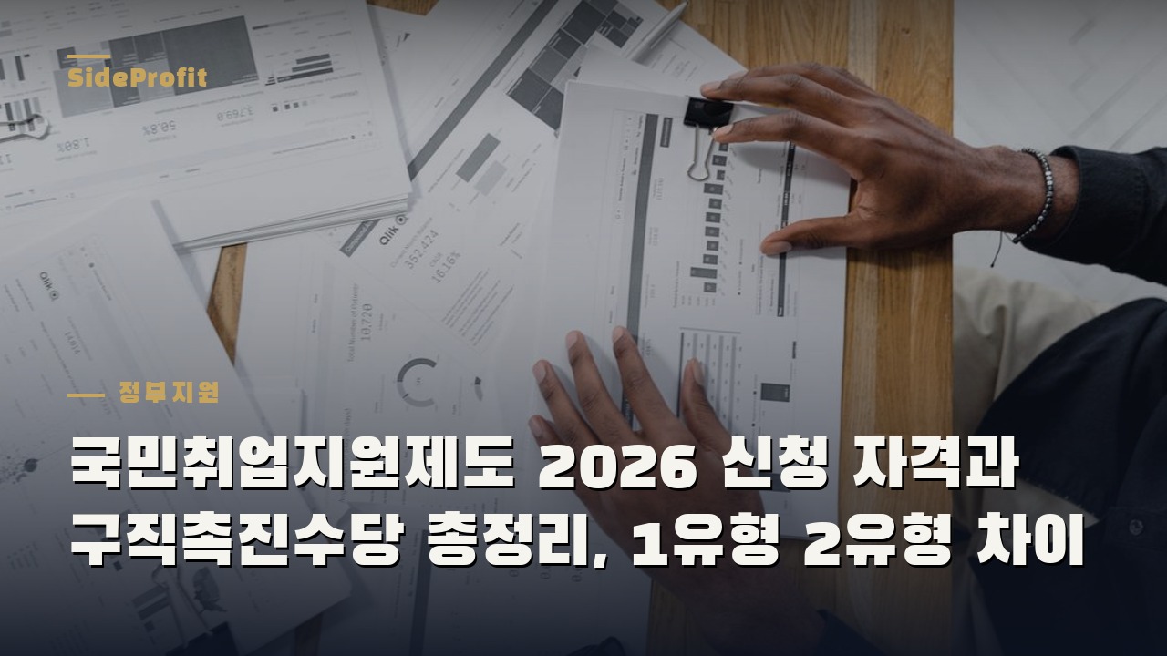 국민취업지원제도 2026 신청 자격과 구직촉진수당 총정리, 1유형 2유형 차이