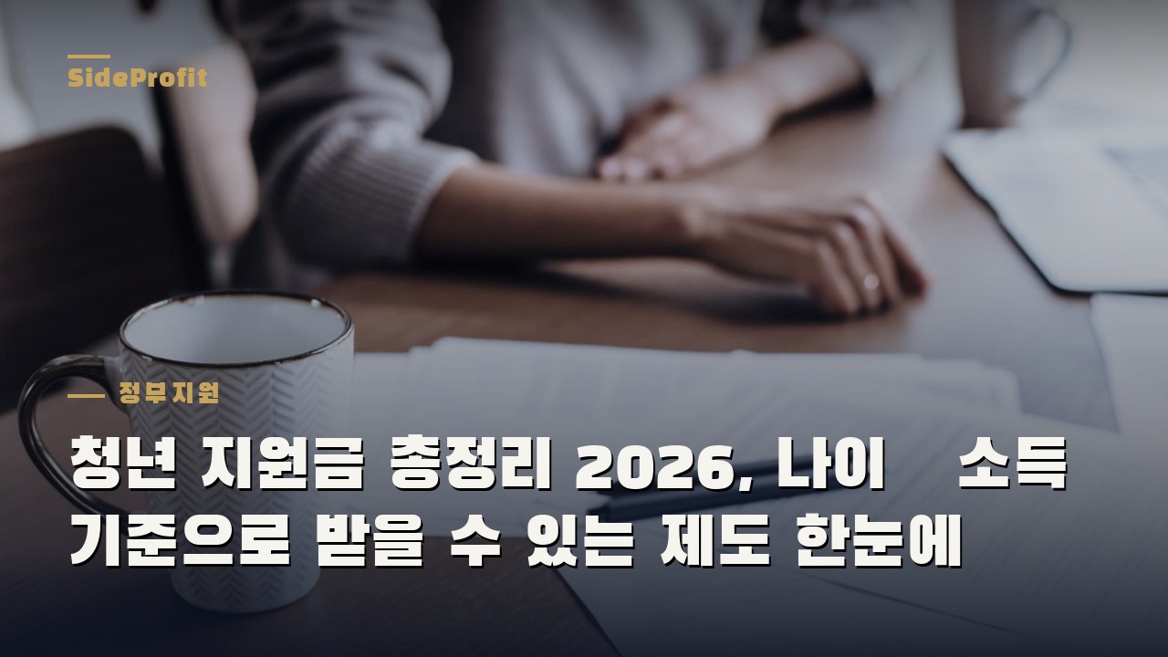 청년 지원금 총정리 2026, 나이·소득 기준으로 받을 수 있는 제도 한눈에