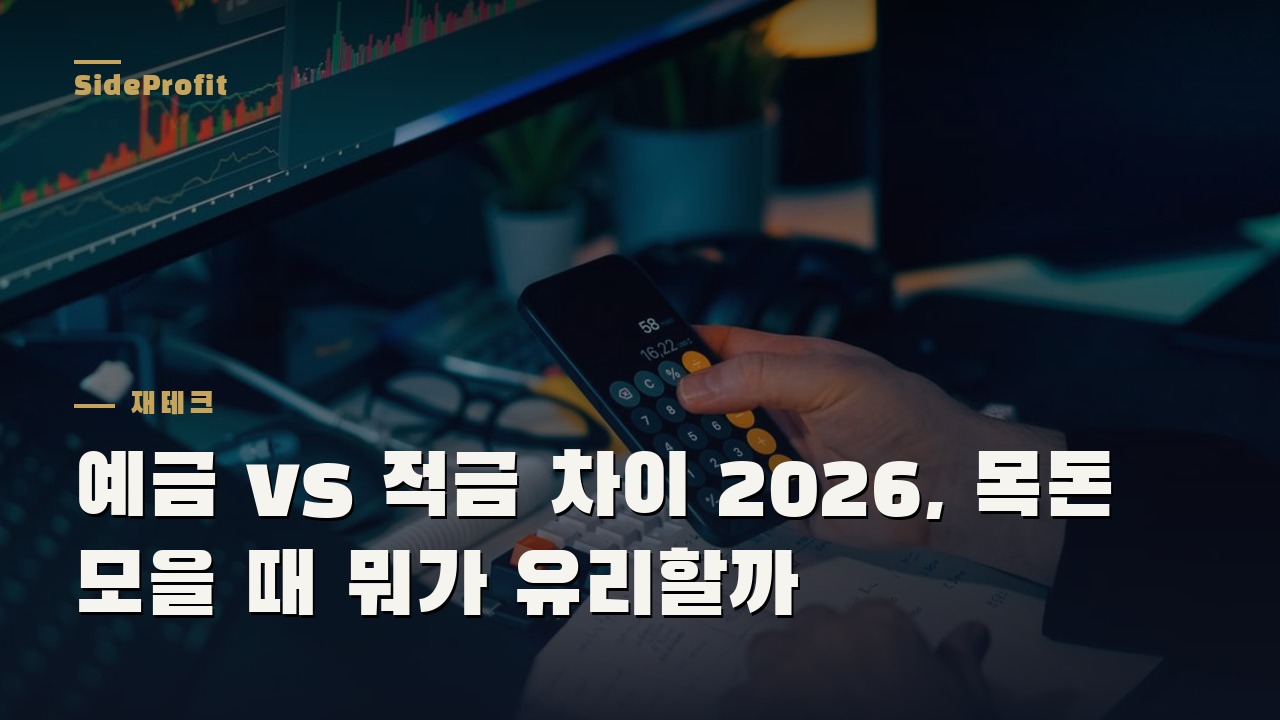 예금 vs 적금 차이 2026, 목돈 모을 때 뭐가 유리할까