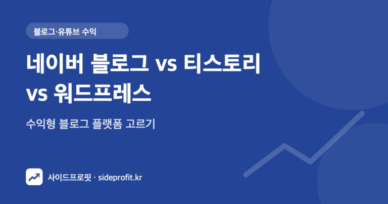 네이버 블로그 vs 티스토리 vs 워드프레스 — 수익형 블로그 플랫폼 고르기